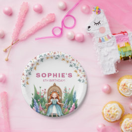 Prato De Papel Fada de Floresta Encantada Princesa Aniversário