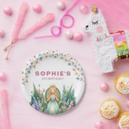 Prato De Papel Fada de Floresta Encantada Princesa Aniversário