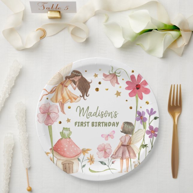 Prato De Papel Fada Fada Fada Fada Encantada Jardim Florestal Fad (Casamento)