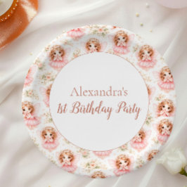 Prato De Papel Fairy 1st Birthday Pink Garden