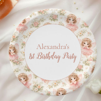 Prato De Papel Fairy 1st Birthday Storybook