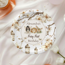 Prato De Papel Fairy First Birthday Woodland Floral