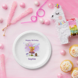 Prato De Papel Fairy Garden Birthday Paper Plate