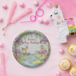 Prato De Papel Fairy Woodland Birthday Paper Plate