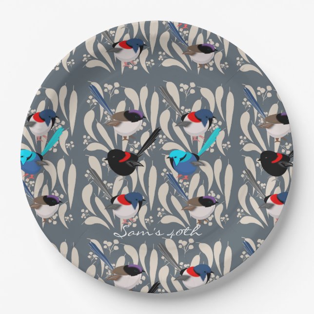 Prato De Papel Fairy Wrens (Frente)