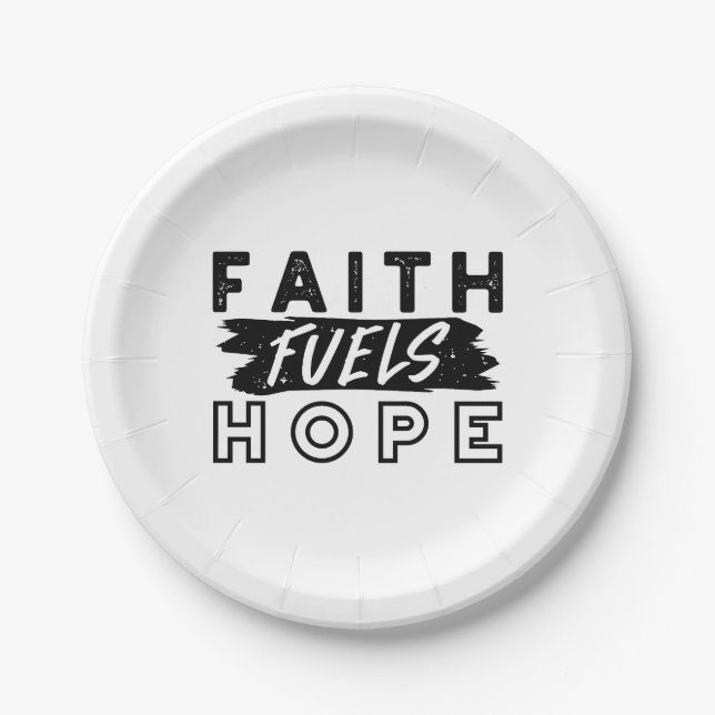Prato De Papel Faith Fuels Hope Quote – Uplifting Christian Art (Frente)
