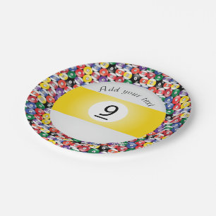 Prato De Papel Faixa de Piscinas Billiard Número Nove