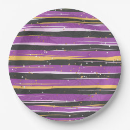 PRATO DE PAPEL FAIXAS DE ALOJAMENTO DE LARANJA PRETA