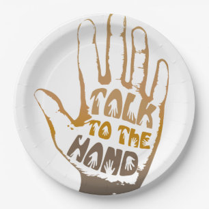 Prato De Papel Fale Com A Mão