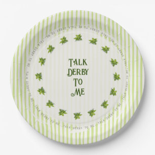 Prato De Papel Fale Derby Comigo Menta Julep Verde Listrado