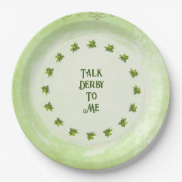 Prato De Papel Fale Derby Comigo Menta Julep Verde Personalizável