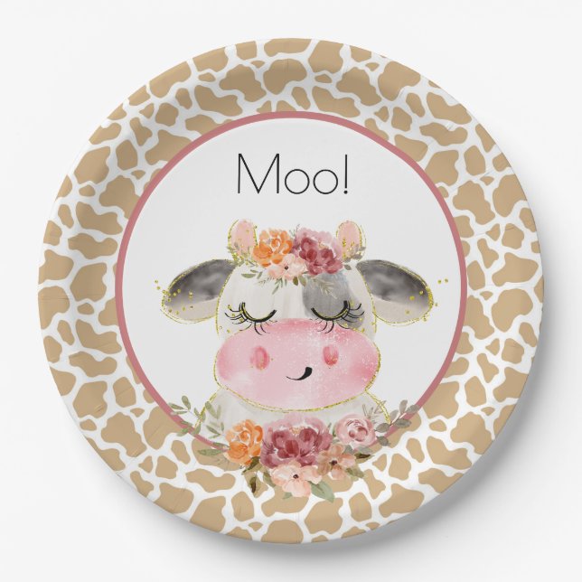 Prato De Papel Fall Barnyard Birthday Plate Oink Moo Cockadoodle (Frente)