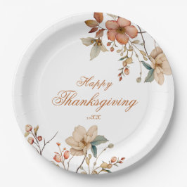 Prato De Papel Fall Floral Thanksgiving