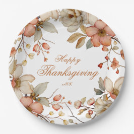 Prato De Papel Fall Floral Thanksgiving