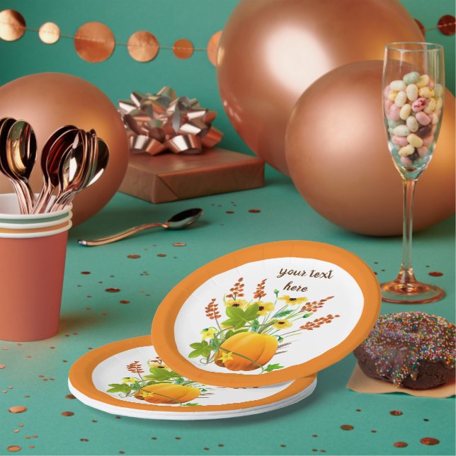 Prato De Papel Fall Season Pumpkin Party (Múltiplo)