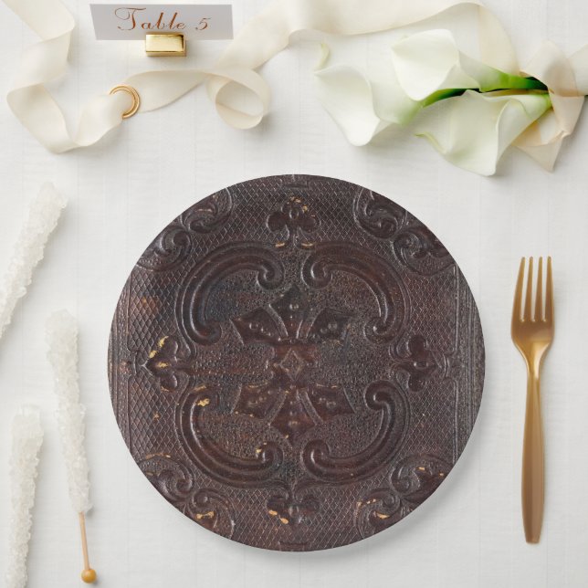 Prato De Papel Falln Ancient Leather Book (Casamento)