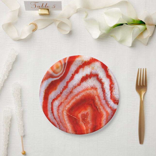 Prato De Papel Falln Blood Orange Agate. (Casamento)