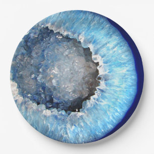 Prato De Papel Falln Geode de cristal azul