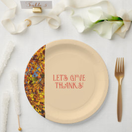 Prato De Papel Família Peach Luz reunindo Obrigados felizes dando