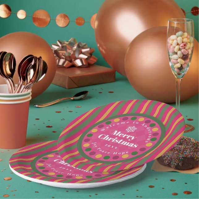 Prato De Papel Family Christmas Red (Múltiplo)