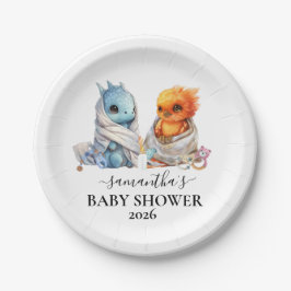 Prato De Papel Fantasia Fantástica do Dragão de Fênix Gêmeos