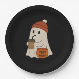 Prato De Papel Fantasma Adorável e Bonito de Gorro Vermelho de Ha