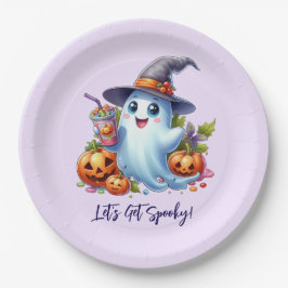 Prato De Papel Fantasma Bonito com bebidas assustadoras, Hallowee