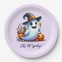 Prato De Papel Fantasma Bonito com bebidas assustadoras, Hallowee