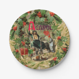 Prato De Papel Fantasma da Ilustração de Natal Presente