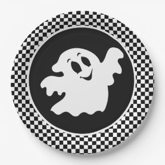 Prato De Papel Fantasma de Halloween