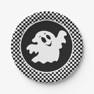 Prato De Papel Fantasma de Halloween