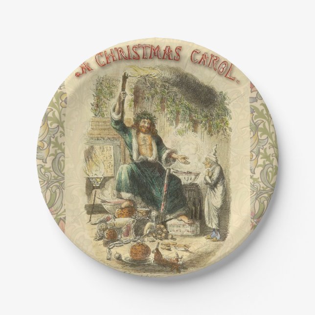 Prato De Papel Fantasma do Natal Presente Scrooge (Frente)