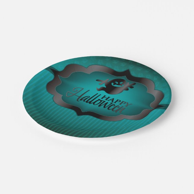 Prato De Papel Fantasma do Teatro Halloween (Inclinado)