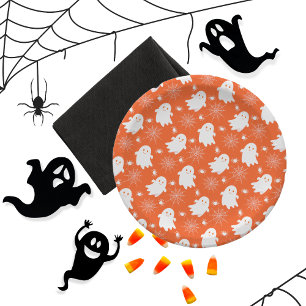 Prato De Papel Fantasmas bonitos Aranhas Spider Webs Hallowee