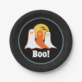 Prato De Papel Fantasmas do Halloween Boo, crianças, família