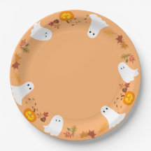 Fantasmas e abóboras bonitos de halloween