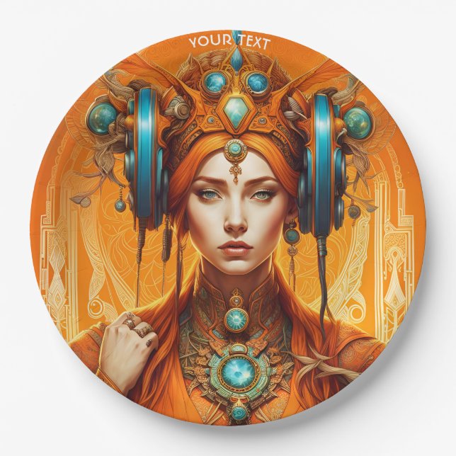 Prato De Papel Fantasy - Bonita Vivid Orange BeauBonely Girl (Frente)