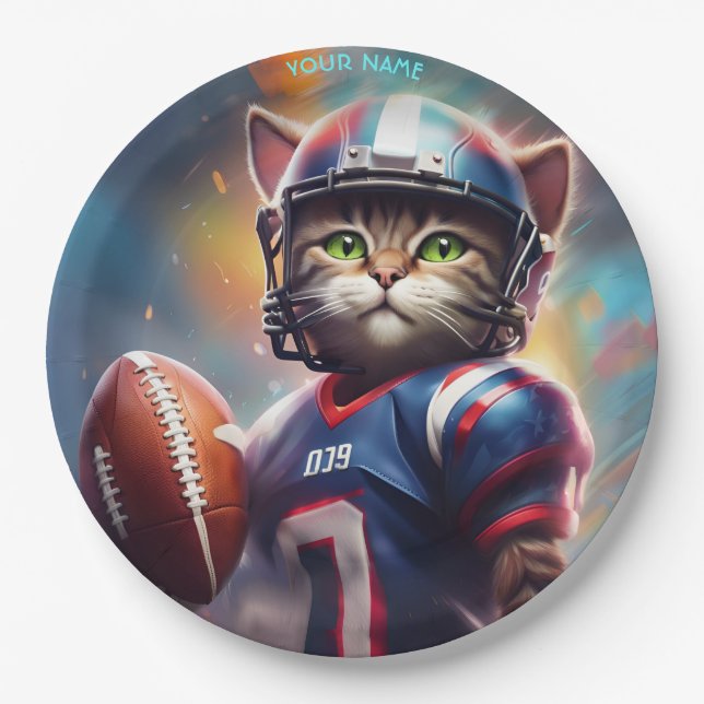 Prato De Papel Fantasy Cute Cat Football Uniform (Frente)