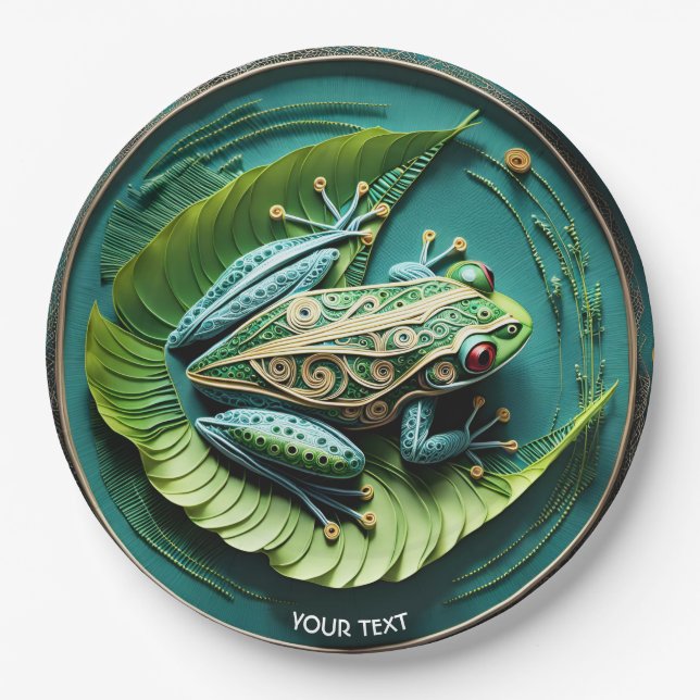 Prato De Papel Fantasy Cute Sapo Deixa Filigree (Frente)