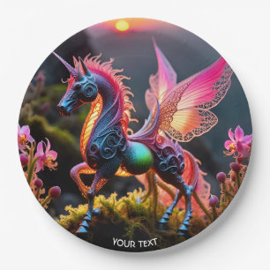 Prato De Papel Fantasy Cute Vivid Unicorn Filigree Lace
