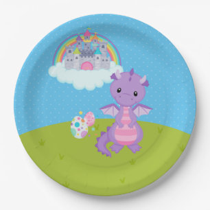 Prato De Papel Fantasy Dragon Kids Party