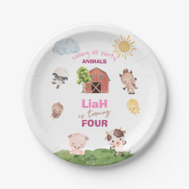 Prato De Papel Farm animals Any Age Paper Plate