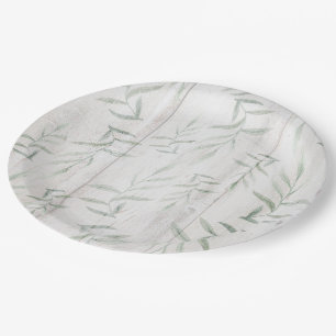 Prato De Papel Farmácia Folha de Madeira Branca e Botânica