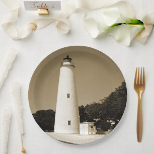 Prato De Papel Farol de Ocracoke