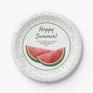 Prato De Papel Fatia de Fruta Melancia Festa de Família de Verão