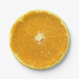 Prato De Papel Fatia fresca de Fruta laranja
