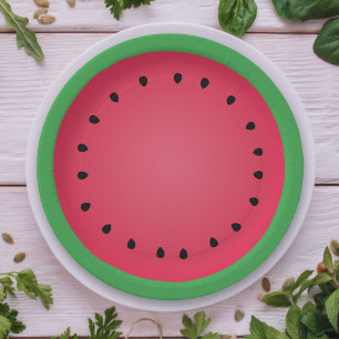 Prato De Papel Fatia suculenta Foodie engraçado da melancia
