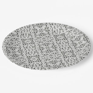 Prato De Papel Faux Crochet White