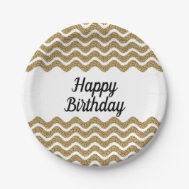 Prato De Papel Faux Dourado Glitter strips Natal