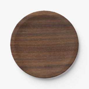 Prato De Papel Faux Rustic Wood Plank 7"